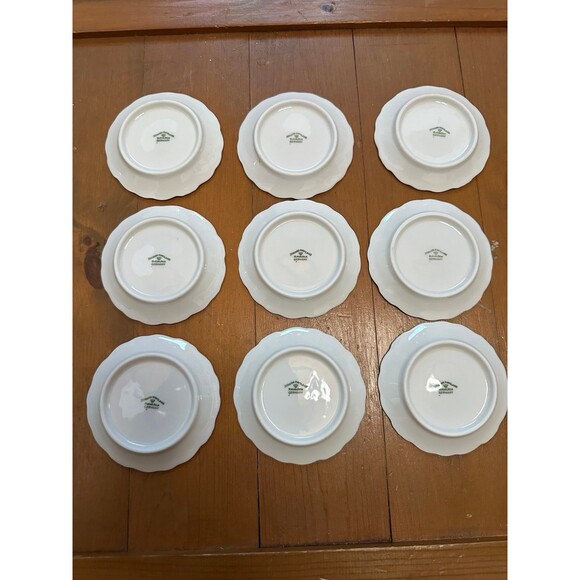 Johann Haviland Bavaria Germany Blue Garland Coaster Butter Pat Set Of 9 Plates - Picture 2 of 4